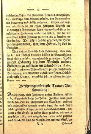 Verehrungswürdigste Trauer-Versammlung!