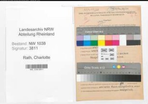 Entnazifizierung Charlotte Rath , geb. 28.11.1900 ()