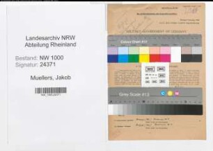 Entnazifizierung Jakob Muellers, geb. 30.10.1885 (Postschaffner)