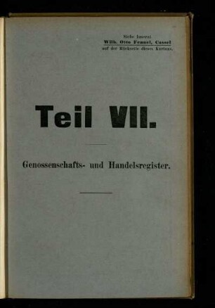 Genossenschafts- und Handelsregister