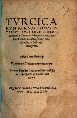 Turcicarum rerum commentarius