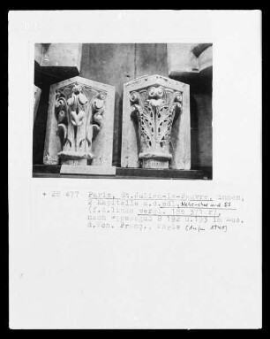 Paris, Saint-Julien-le-Pauvre, Abguss von zwei Kapitellen aus dem südlichen Nebenchor