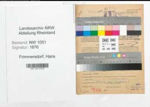 Entnazifizierung Hans Frimmersdorf , geb. 05.04.1902 (Inspektor)