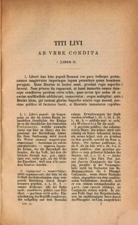 Titi Livi ab urbe condita liber ... : Für den Schulgebrauch erklärt von Joseph Frey, II