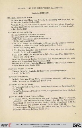 Schrifttum der Skulpturen-Sammlung