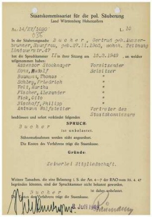 Bucher, Gertrud, geb. Ausserbrunner