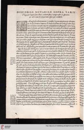 Discorso notabile sopra varii viaggio [...]