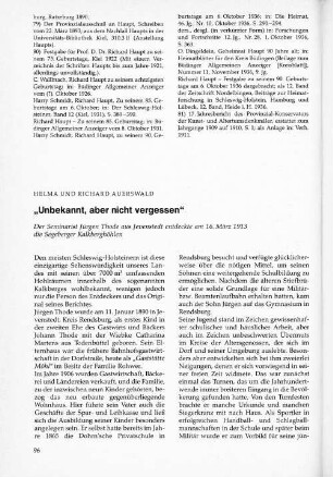 "Unbekannt, aber nicht vergessen"