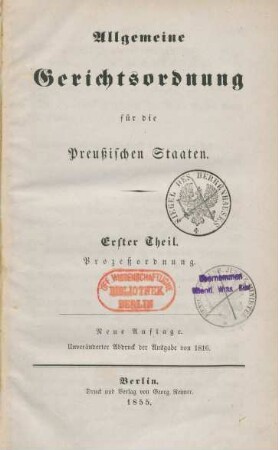 Theil 1: Prozeßordnung