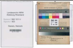 Entnazifizierung Heinrich Daners , geb. 30.06.1898 (Vertreter)
