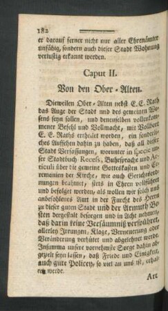 Caput II. Von den Ober-Alten.