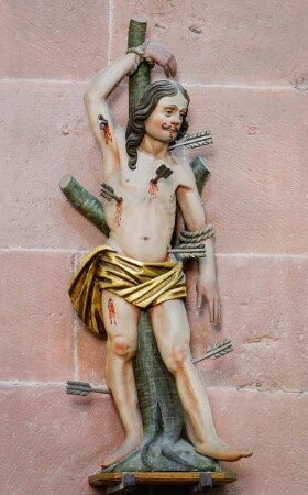 Frankreich. Alsace. Haut Rhin. Lautenbach. Kirche Saint Michel et Gangolphe. Wandfigur