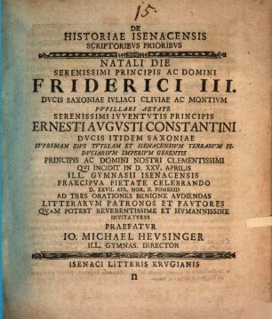 De historiae Isenacensis scriptoribus prioribus