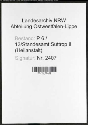 Sterberegister Standesamt Suttrop II