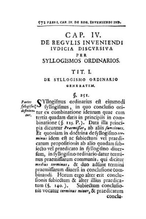 Cap. IV. De Regvlis Inveniendi Ivdicia Discvrsiva Per Syllogismos Ordinarios.