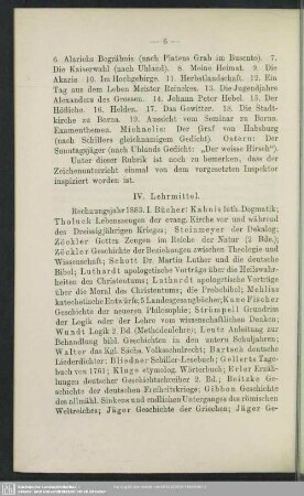 IV. Lehrmittel