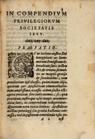 Breve Compendium Privilegiorum ... Societatis Jesu