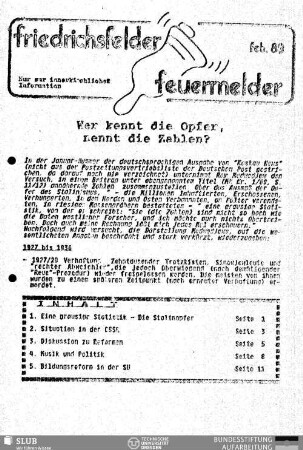 1989,Feb.: Friedrichsfelder Feuermelder