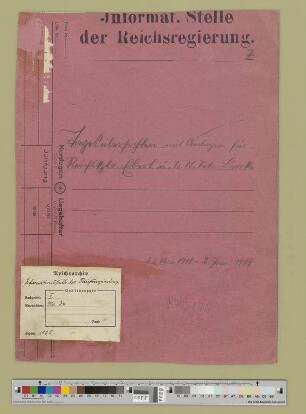 Tagesübersichten mit Anlagen für den Reichskanzler Friedrich Ebert und den Unterstaatssekretär in der Reichskanzlei Curt Baake
