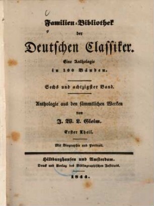 Anthologie aus den sämmtlichen Werken, 1