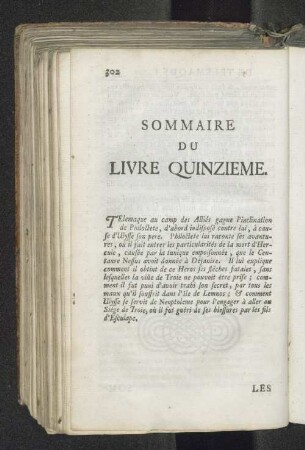 Sommaire du livre quinzieme.