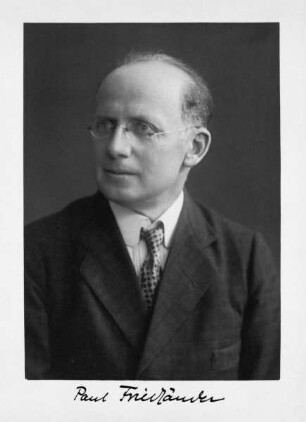 Paul Friedländer (1882-1968), 1920-1932 Professor der Klassischen Philologie in Marburg
