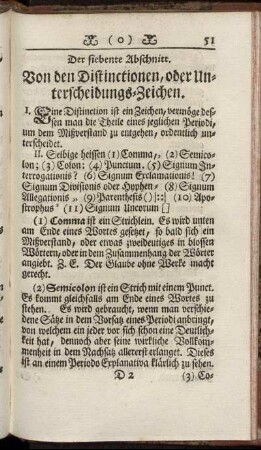 Der siebente Abschnitt. Von den Distinctionen, oder Unterscheidungs-Zeichen.