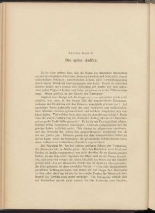 Zweites Kapitel. Die späte Antike.