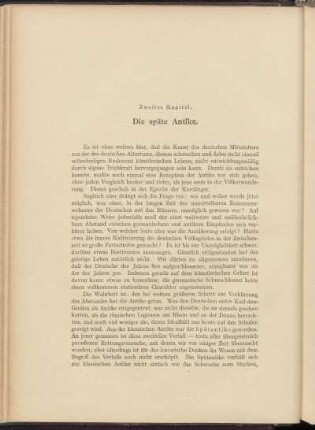Zweites Kapitel. Die späte Antike.