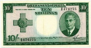 Geldschein, 10 Shilling, 1949