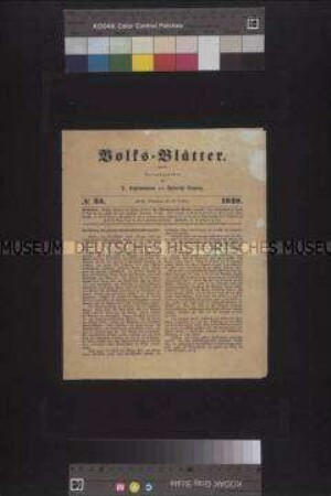 Zeitung: Volks-Blätter, Nr. 43; Berlin, 28. Oktober 1848
