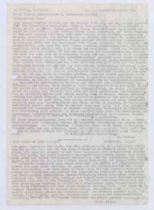 Schreiben zw. Georg Wickop und Hermann Muthesius (Transkriptionen)