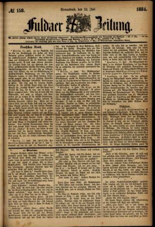 Ausgabe vom Samstag, den 12. Juli 1884.