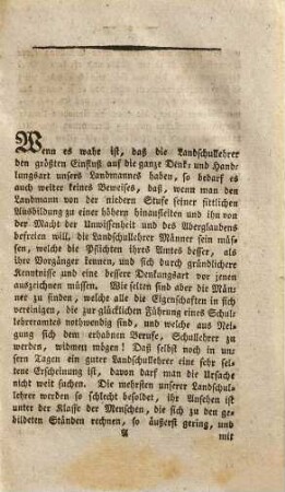 Ueber die Verbesserung der Landschulen