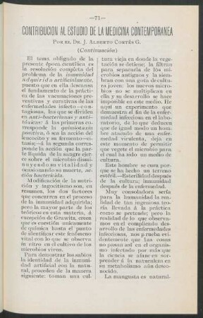 Contribución al estudio de la medicina contemporánea : (Continuación)