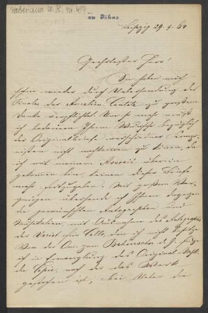 Brief an Friedrich Wilhelm Jähns : 29.09.1864