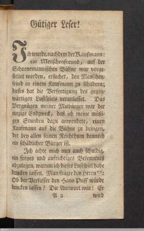 Gütiger Leser!