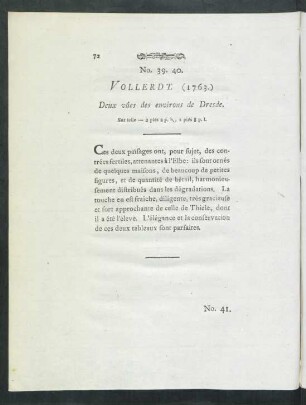 No. 39. 40. Vollerdt. ( 1763.) Deux vûes des environs de Dresde