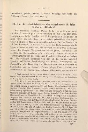 10. Die Pfarradministratoren des ausgehenden 18. Jahrhunderts. Rückblick.