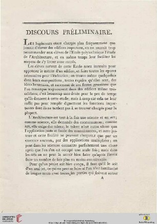 Discours préliminaire