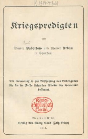 Kriegspredigten