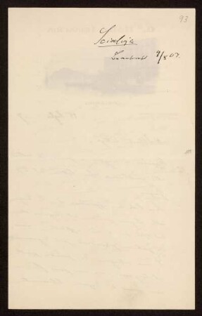 93: Brief von Vittorio Scialoja an Otto von Gierke, Rom, 15.7.1907