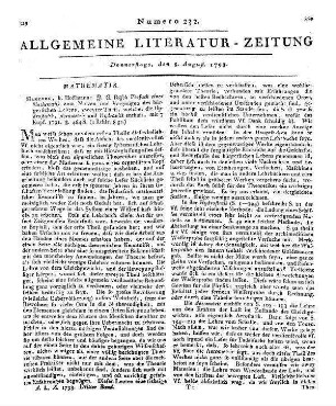 Büsch, Johann Georg: Versuch einer Mathematik zum Nuzzen u. Vergnügen des bürgerlichen Lebens, welcher das nuzbarste aus der abstrakten Mathematik u. eine praktische Mechanik enth. - Hamburg : Hoffmann Th. 2. Welcher die Hydrostatik, Aerometrie u. Hydraulik enth. - 1791