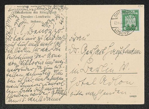 Brief von Irma Klimsch an Margarete Hauptmann