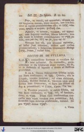 III. De Syllaba.