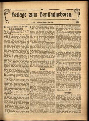 Zweite Ausgabe vom Sonntag, den 12. November 1905.