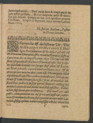 Reverendus et doctißimus Vir, Dn. M. Udalricus Mayerus, S. Theologiae [...]