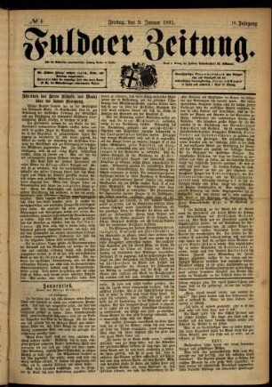 Ausgabe vom Freitag, den 09. Januar 1891.