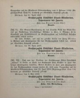 55. Ministerial-Bekanntmachung, betreffend Wechsel in der Hauptagentur der Versicherungs-Aktien-Gesellschaft "Allianz" in Berlin