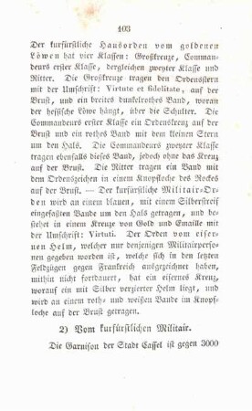 2) Vom kurfürstlichen Militair.